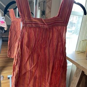 Orange Striped Square neck tank